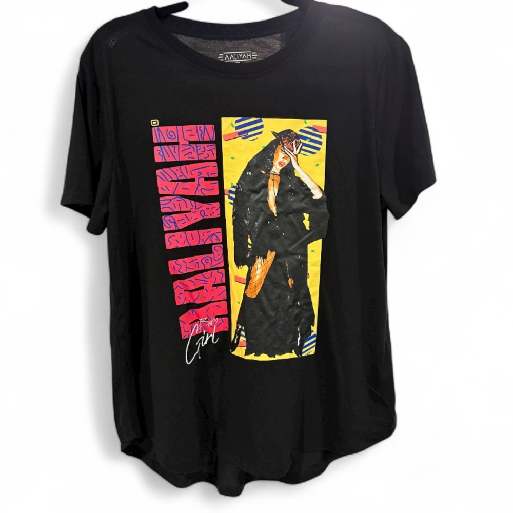 Aaliyah Black Graphic T‎ Shirt- Size XXLarge